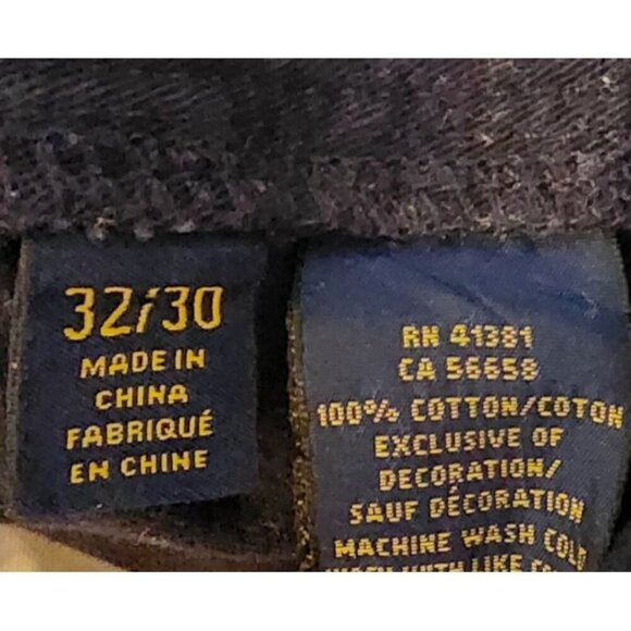 Vintage Ralph Lauren Mens 32x30 Faded 650 Straight Leg Dungaree Pants Navy Blue - Picture 8 of 16